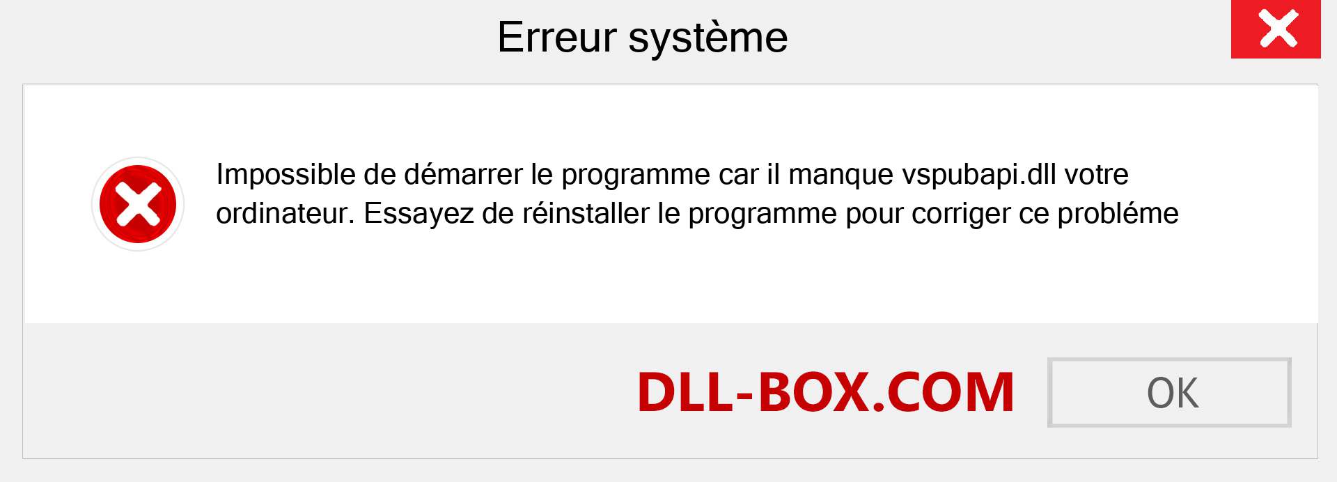 Le fichier vspubapi.dll est manquant ?. Télécharger pour Windows 7, 8, 10 - Correction de l'erreur manquante vspubapi dll sur Windows, photos, images